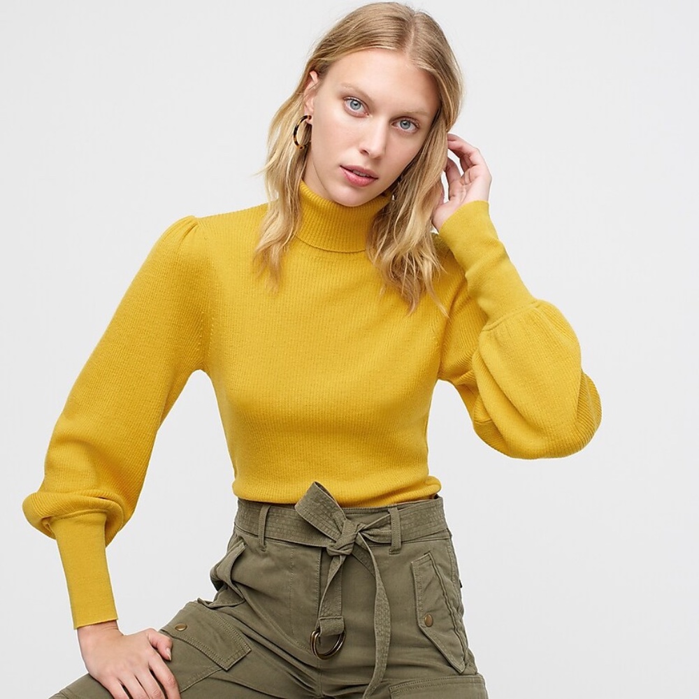 J.Crew Balloon Sleeve Turtleneck Sweater